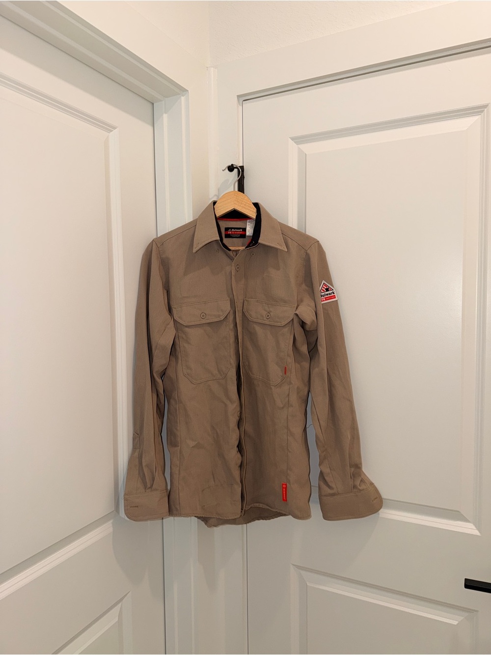 Men's Tan Work Shirt Jacket - Durable Utility Style